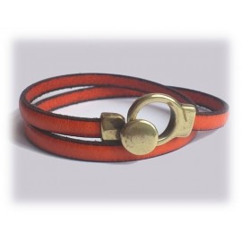 Exemple de bracelet assemblé avec Fermoir boucle argent cuir 5mm