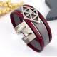 Cuir plat 5mm bordeaux avec bracelet manchette