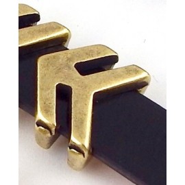 passe cuir fleche double bronze