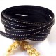 cuir plat 10mm noir couture