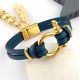 Kit de bracelet cuir turquoise avec manille or, tutoriel offert