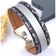 cordon cuir plat argent vieilli 10mm