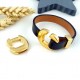 Fermoir crochet or pour cuir plat 10mm avec cuir noir verni