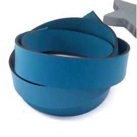 Cuir plat 20mm turquoise haute qualite par 19cm