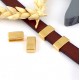 2 passe cuir rectangle zamak or cuir plat 10mm