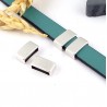 2 passe cuir rectangle plaque argent pour cuir 10mm