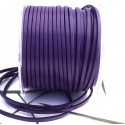 Cordon cuir plat 3mm violet par 20 cm