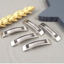 passe cuir rectangle long metal argente pour cuir 5mm