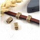 2 passe cuir 3 lignes bronze 8x5mm pour cuir plat 5mm