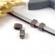 2 passe cuir 3 lignes gun metal 8x5mm pour cuir plat 5mm