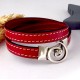 cuir plat 10mm couture rouge