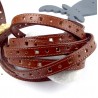 cuir plat 10mm camel havane coutures