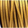 Cuir plat 5mm avec couture jaune en  rouleau
