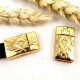 fermoir original azteque flashe or pour cuir plat 10mm