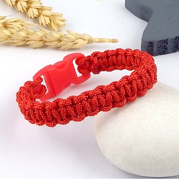 10 fermoirs plastique a clipser rouge pour bracelets paracorde