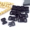 10 fermoirs plastique a clipser noirs pour bracelets paracorde
