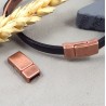 Fermoir magnetique plat zamak cuivre pour cuir 5mm