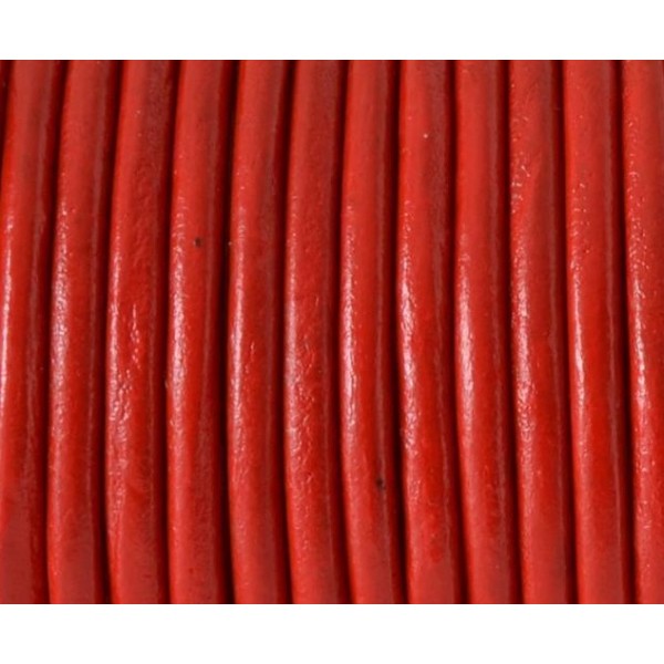 Cordon cuir rouge 4mm par 20cm