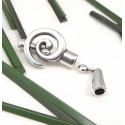 fermoir spirale plaque argent pour cuir rond 4mm