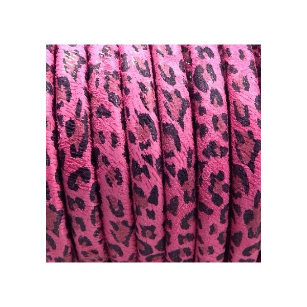cuir regaliz leopard daim fuchsia et noir