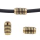 fermoir magnetique original couleur or et noir pour cuir rond 5mm