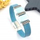 kit tuto bracelet cuir turquoise ethnique perles ceramique artisanale