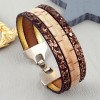 Kit tutoriel bracelet cuir vintage et fantasia marrron fermoir plaque argent