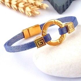 Kit tutoriel bracelet lame violet voeux perles et fermoir zamak flashe or