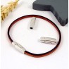 petit fermoir magnetique argente  pour cuir plat 5mm