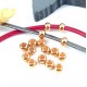 10 perles rondes flashe or rose pour cuir 2 ou 3mm