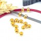 10 perles rondes flashe or 24k pour cuir 2 ou 3mm