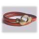Kit tutoriel bracelet cuir orange boucle bronze