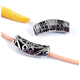 passe cuir tube argente reversible pour cuir 4 et 5mm