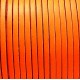 Cordon cuir plat 3mm orange fluo en rouleau