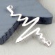 2 intercalaires electrocardiogramme argente brillant 48x29mm