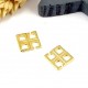 2 intercalaires fermoirs tetragon avec encoches 12mm flashe or