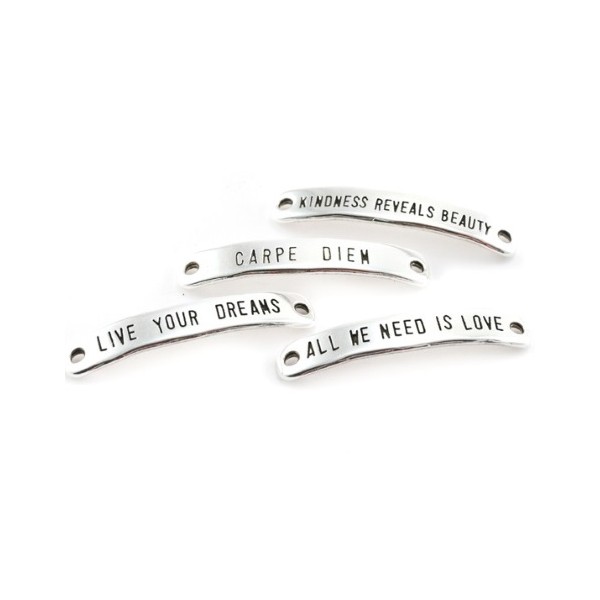 intercalaire ALL WE NEED IS LOVE rectangle metal argente40X7MM