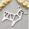 grand pendentif renne de noel design plaque argent 44x44mm