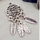 pendentif attrape reves argente avec plumes 46x21mm