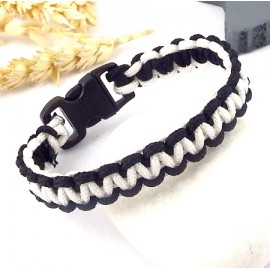 kit tutoriel bracelet paracorde noir et blanc
