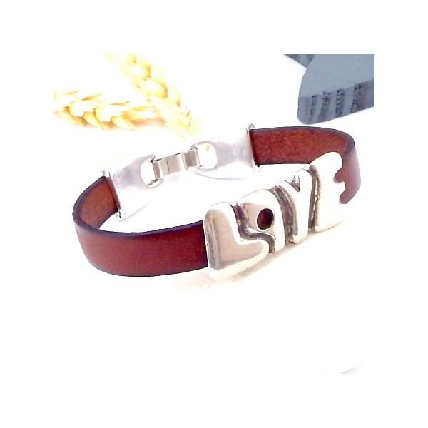 kit bracelet cuir marron et argent boho