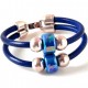 cordon cuir rond 5mm bleu vif par 20cm