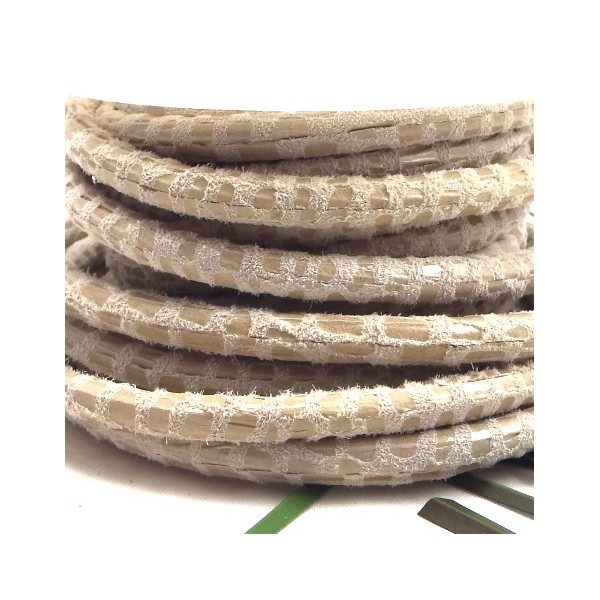 daim rond 5mm creme facon serpent par 20cm
