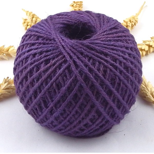 fil cordon de jute violet 2mm 5 metres