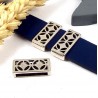 passe cuir geometrique rectangle et ronds plaque argent pour cuir plat 20mm