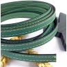 cuir 10mm vert ocean coutures