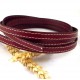 cuir plat 10mm bordeaux coutures