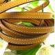 cuir plat 10mm jaune coutures