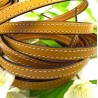 cuir plat 10mm jaune coutures