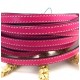 cuir plat 10mm fuchsia coutures 